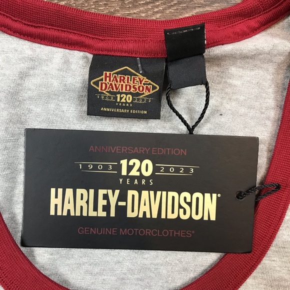 Harley-Davidson 120th Anniversary Women’s Gray Round Neck Biker T-Shirt Size L - Picture 8 of 8